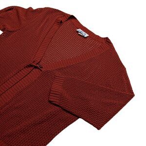 BFA Vintage‎ Womens Large Cardigan Loose Knit Brown long sleeve Ribbed Sweater